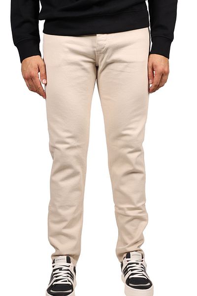 Emporio Armani Blugi bej din țesătură din bumbac pentru bărbați cu logo-ul mărcii 3R1J75 1N03Z-0133