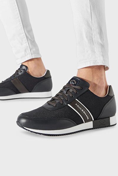 PAUL&SHARK Men's Comfortable Sole Lace-up Blue-Brown Sneakers with Brand Logo12318011-050