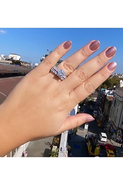 ATS ALYANS Pırlanta Efekli Özel Seri Gümüş Tektaş Ve Tamtur Kombini