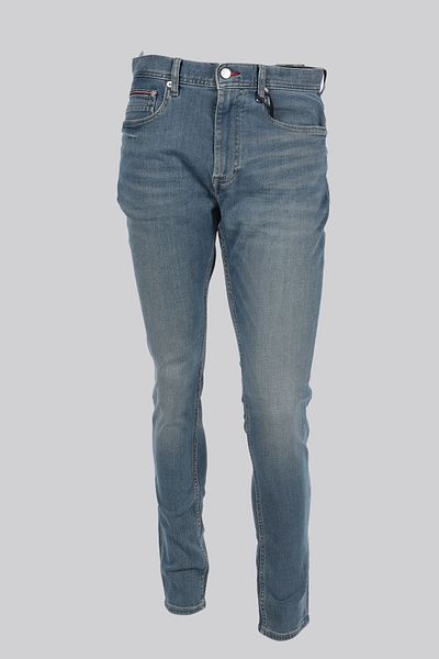 Tommy Hilfiger Men's Long Size Buttoned Daily Use Blue Jeans with Pockets MW0MW33971-1BA