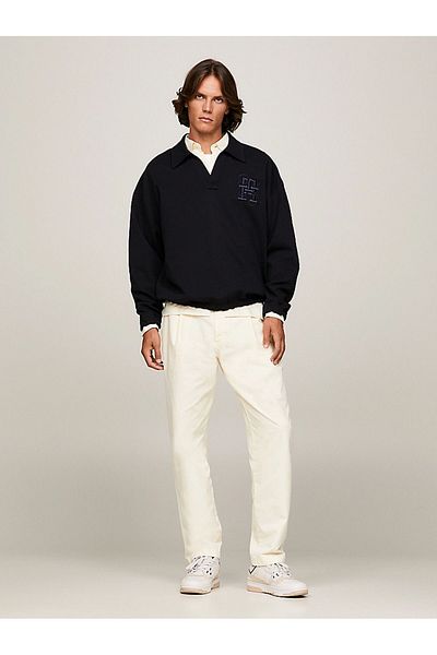 Tommy Hilfiger Men's Brand Logo Long Sleeve Comfortable Blue Sweater MW0MW33655-DW5