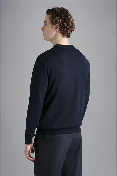 PAUL&SHARK Men's Long Sleeve Comfortable Navy Blue Sweater with Brand Logo13311035-050