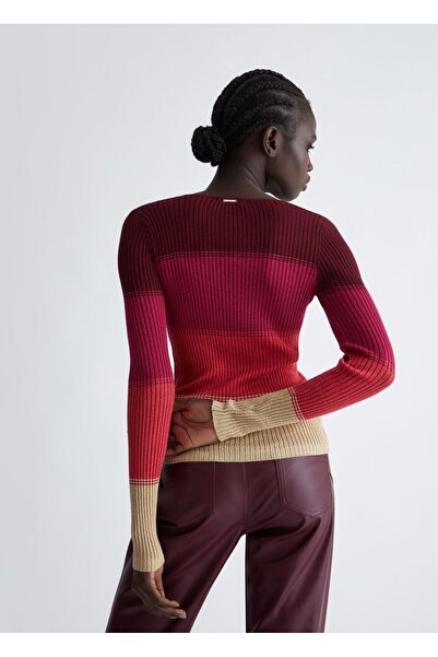 Liu Jo Women's Long Sleeve Regular Round Neck Sports Multicolor Sweater MF3218MMS64-A4044