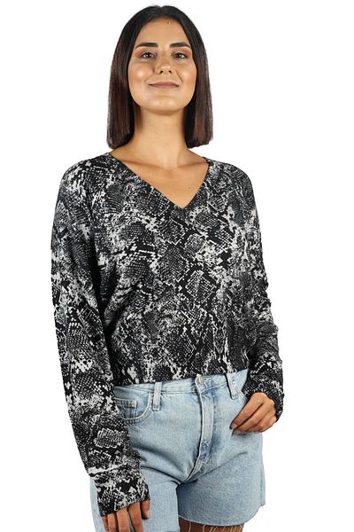 Liu Jo Pulover negru confortabil cu imprimeu pentru damă MF3165MA49I-Q9844