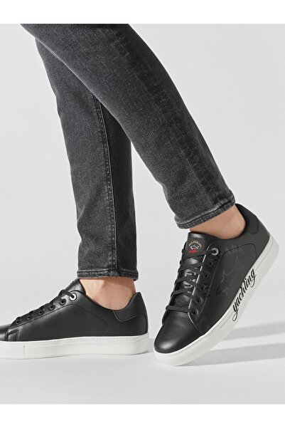 PAUL&SHARK Men's Lace-up Brand Logo Sports Style Black Sneakers22418004-111