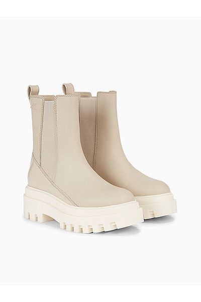 Calvin Klein Női téli bézs csizma - vízálló, rugalmas, csúszásmentes talp YW0YW01286-PA5