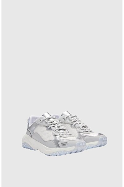 HUGO Kadın Marka Logolu Bağcıklı Kaydırmaz Tabanlı Günlük Mavi-Gri Sneaker 50516936-453