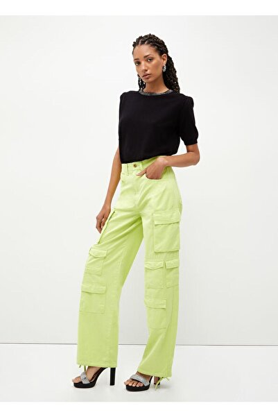 Liu Jo Women's Regular Waisted Cotton Logo Patterned Acid Trousers Ua3177ts027-30535