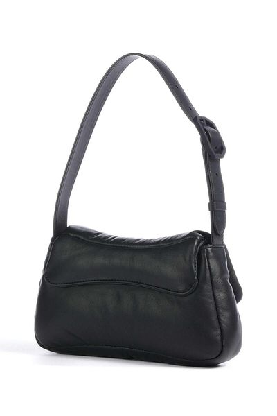 Emporio Armani حقيبة كتف سوداء بحزام وسحاب للإغلاق مكونة من قسمين للنساء Y3E226 YWZ1V-80001