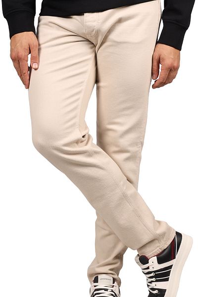 Emporio Armani Blugi bej din țesătură din bumbac pentru bărbați cu logo-ul mărcii 3R1J75 1N03Z-0133