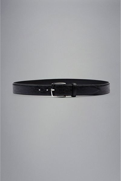 PAUL&SHARK Men's Brand Logo Leather Daily Use Black Belt24416021-011