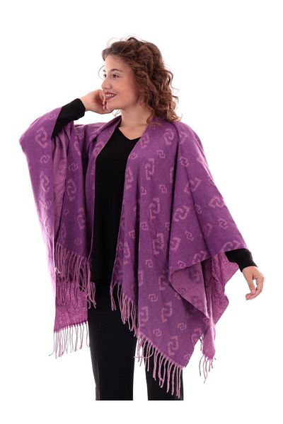 Liu Jo Women's Patterned Tasseled Daily Use Purple Shawl & Scarf & Scarf 2F3087T0300-83838