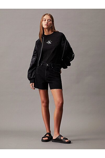 Calvin Klein Women's Cotton Lycra 5-Pocket Casual Black Shorts J20J222812-1BY