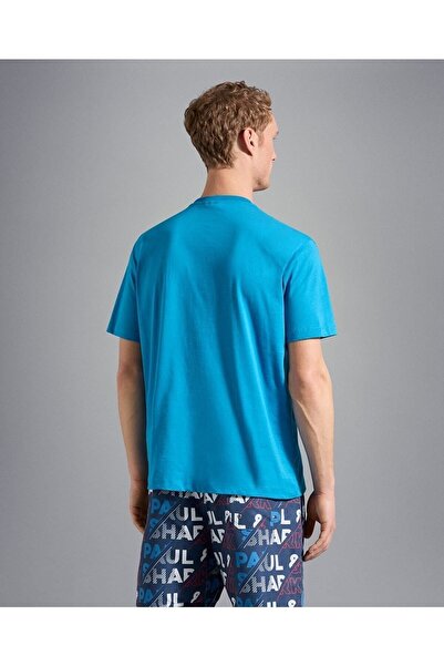 PAUL&SHARK Men's Logo Basic Regular Fit Short Sleeve Blue T-shirt22411073-338