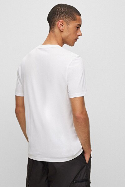 HUGO Men's 100% Cotton Logo Short Sleeve White T-Shirt50467556-100