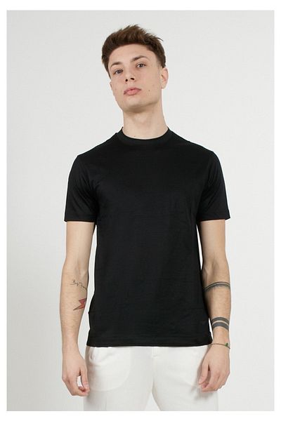 Emporio Armani Tricou pentru bărbați din jerseu de bumbac, albastru bleumarin, cu logo-ul mărcii 8n1te8 1juvz-0920