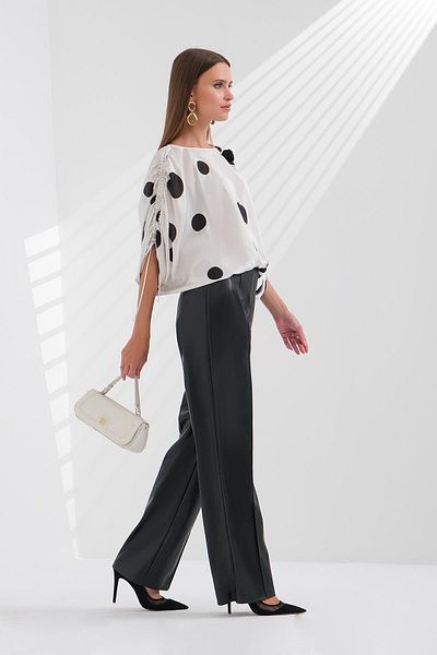 EXPLOSION Women's Normal Waist Pipe Leg Daily Use Black Trousers EXP42347-BLACK