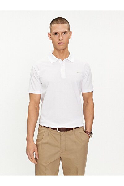 PAUL&SHARK Men's Polo Collar Button Closure Short Sleeve White Polo Collar T-Shirt24411247-010