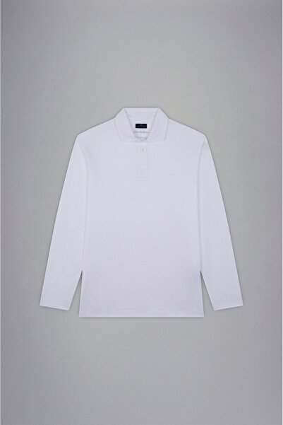 PAUL&SHARK Men's Polo Collar Button Closure Short Sleeve White Polo Collar T-Shirt24411219-010