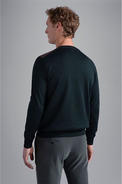 PAUL&SHARK Men's Brand Logo Round Collar Cotton Daily Use Green Sweater13311040A-136