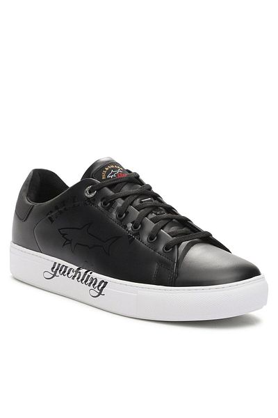 PAUL&SHARK Men's Lace-up Brand Logo Sports Style Black Sneakers22418004-111