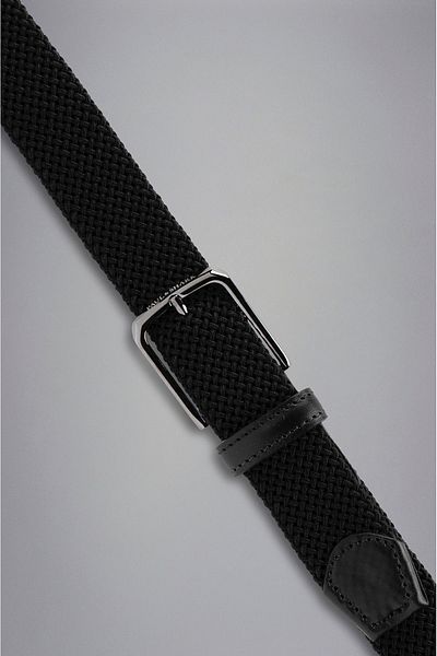 PAUL&SHARK Men's Logo Detailed Metal Buckle Adjustable Black Belt24416004-011
