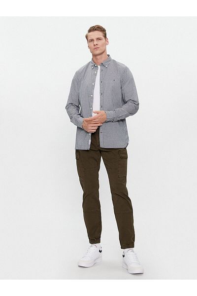 Tommy Hilfiger Men's Woven Fabric Regular Waist Straight Model Khaki Trousers MW0MW31149-RBN