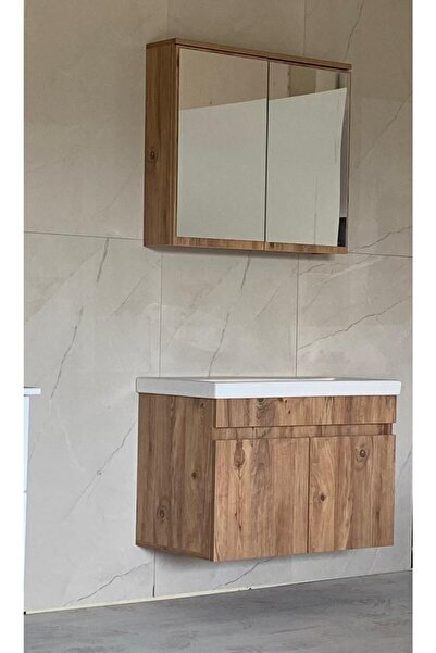 DOĞSAN MOBİLYA Üsküp 100 Cm A.çam Takım Banyo Dolabı