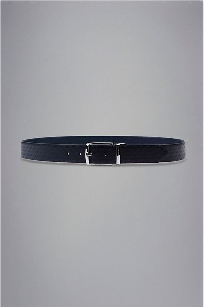 PAUL&SHARK Men's Logo Detailed Metal Buckle Adjustable Navy Belt24416017-013
