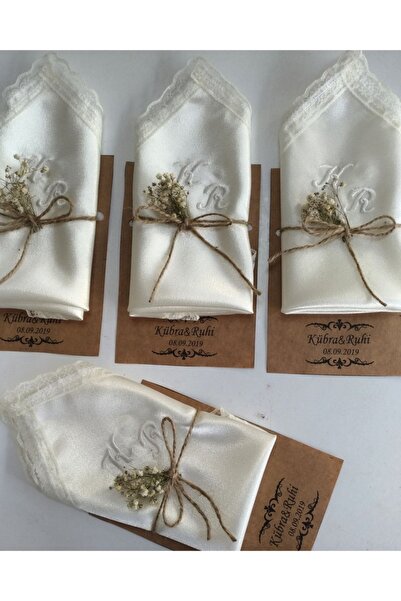 Mini partici Söz,nişan Mendili Işlemeli Mendil 20 Adet