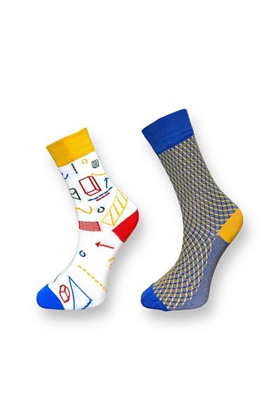 Mevo Unisex 2-Piece Patterned Socks