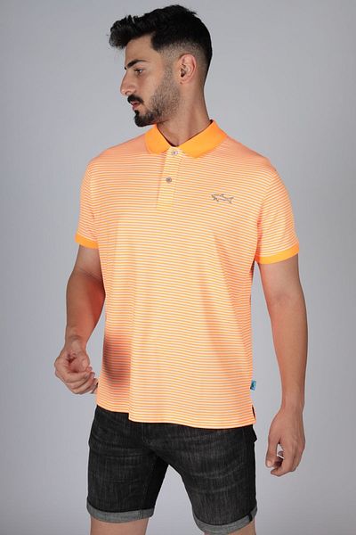 PAUL&SHARK Tricou portocaliu uni cu mânecă scurtă pentru bărbați23411265-178