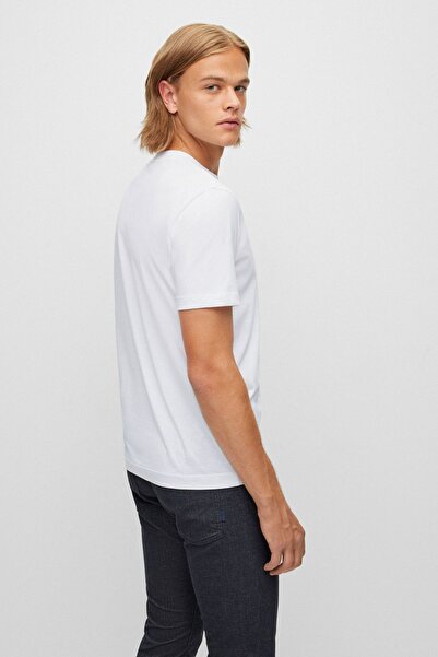 BOSS Men's regular fit Short Sleeve Plain Crew Neck White T-Shirt50468347-100