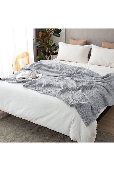 Silk Cocoon King Size 230X240 4 Layer Cool Gre Bedspread 100% Cotton Yummy Corn