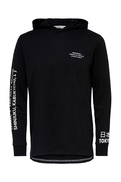 Only & Sons Ανδρικό μαύρο φούτερ Wf Dean Ls Tee Hoodie Exp 22012796 -02