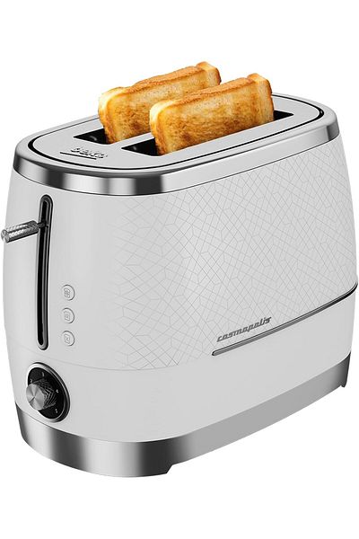 Beko 2 Slice Toaster, 870W, Extra Wide Slot, Defrost Reheat & Cancel Functions, Crumb Tray TAM8202CR