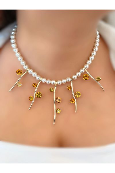 TAKİŞKO Pearl Necklace and Earring Set
