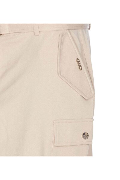 Liu Jo Γυναικείο υφαντό ύφασμα κανονική μέση μονόχρωμη μπεζ φούστα TA4200J5942-40708