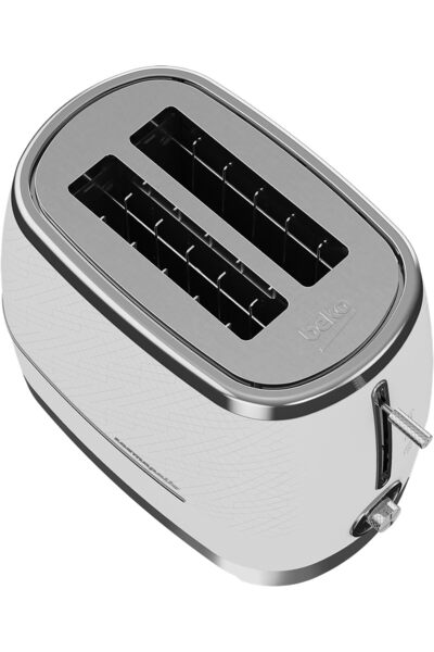 Beko 2 Slice Toaster, 870W, Extra Wide Slot, Defrost Reheat & Cancel Functions, Crumb Tray TAM8202CR
