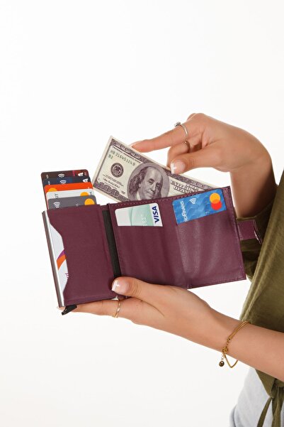 Newish Polo Purple Unisex Faux Vegan Leather Wallet - Mechanized, Patch Card Holder (RFID)