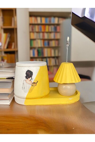 Perazayn Abajur Not - Fotoğraf tutuculu saksı mumluk seti hediyelik ofis seti