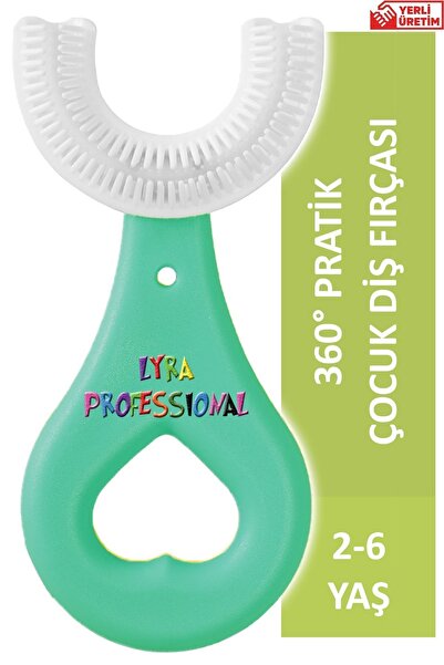 Lyra Professional U Şeklinde Pratik Çocuk Diş Fırçası 2-6 Yaş Yeşil