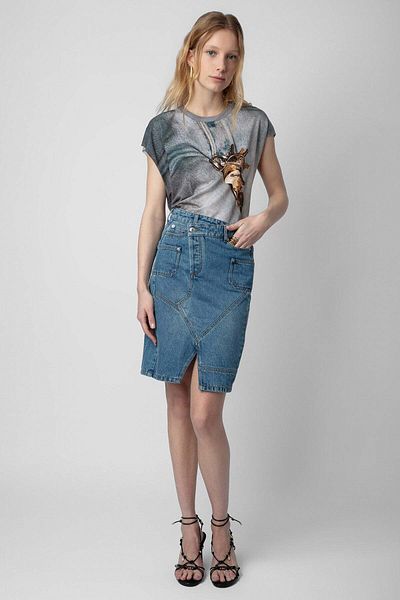 Zadig & Voltaire Denim Knee Skirt