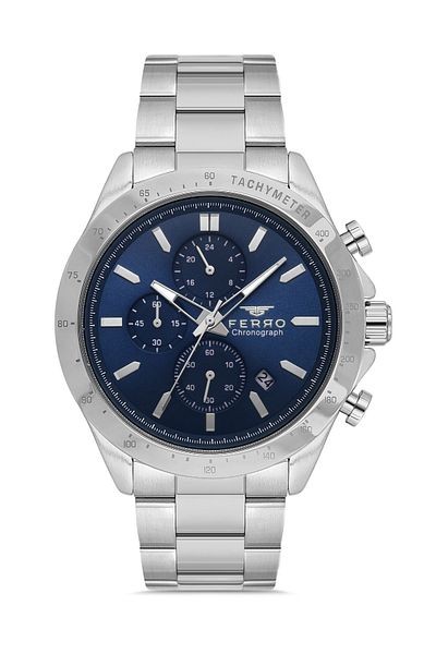 FERRO Men's Silver Wrist Watch - Steel Cord, FM31455A-A3