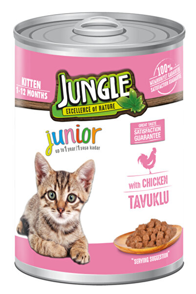 Jungle 400 GR KONSERVE KEDİ MAMASI YAVRU TAVUKLU 12'Lİ