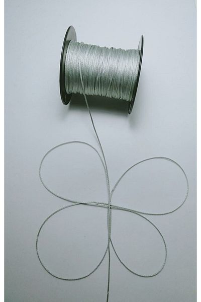 Eskişehir hobi sanat 50 μέτρα 1 mm χωρίς κερί βραζιλιάνικο κορδόνι μακραμέ - σχέδιο κοσμήματος με γκρι χρώμα