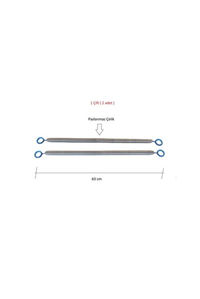 Drop Pilates Reformer Tower - Push Through Bar Paslanmaz Çelik Yayı Uzun Mavi...