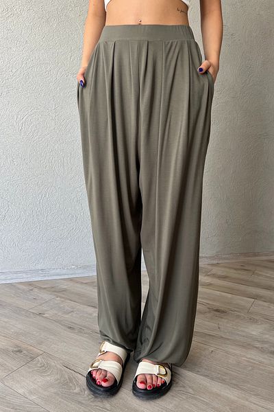 Seda Yalçın Atelier Khaki Modal Shalwar - Comfortable Trousers