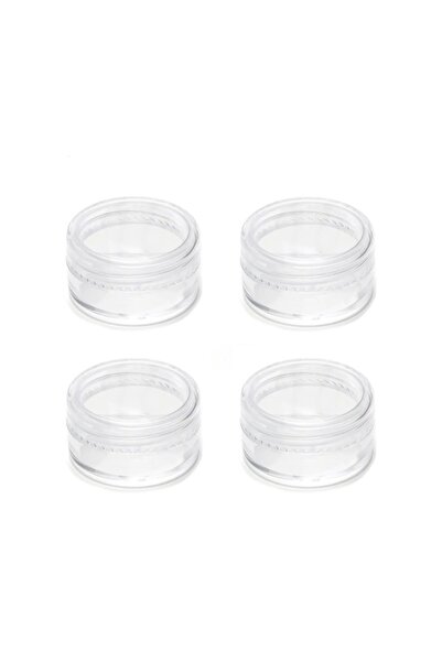Genel Markalar Küçük Takı Şeffaf Kapaklı Mini Krem Saklama Kutu Kavanoz 4'lü ...