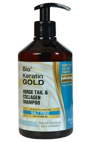 Bio Keratin Gold 500 Ml Salt-Free and Plant Extract Ponytail Shampoo